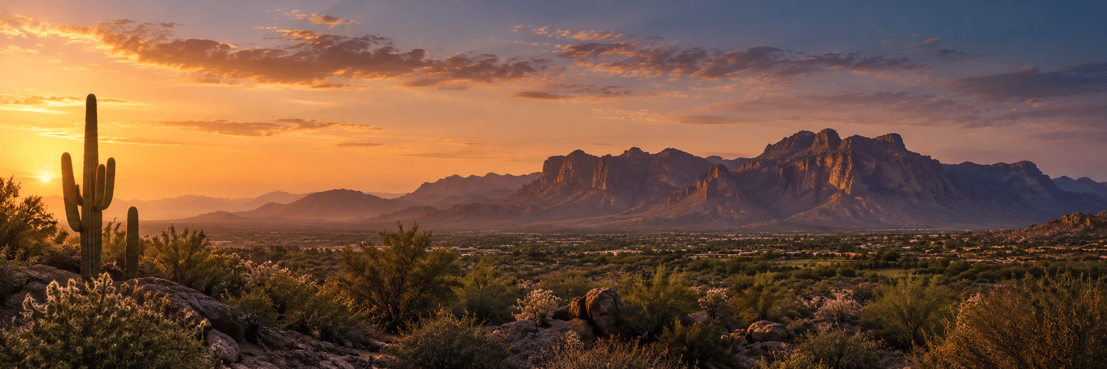 Arizona desert landscape at sunset